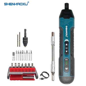 Cordless electric screwdriver rechargeable 1300mah lithium battery Mini drill 3.6V power tools set for home maintenance repair