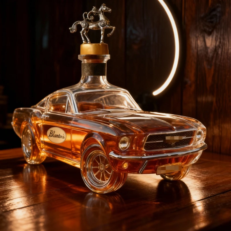 

Home creative car shaped bottles, high boron glass bottle ornaments, modern style decorative irregular sealed empty wine bottles