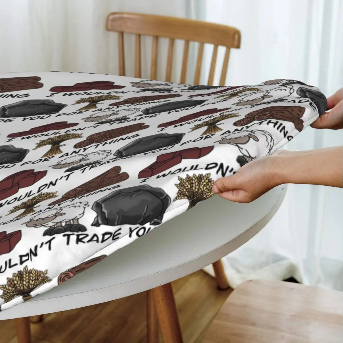 I Wouldn't Trade You For Anything - Catan Waterproof Round Tablecloth Oilproof Table Cloth for Kitchen Events Dining Table Cover