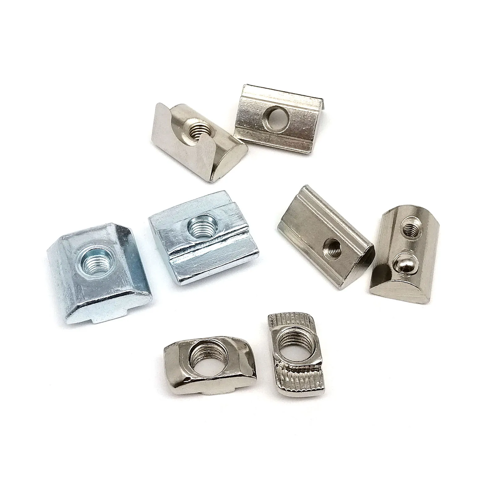 10pcs M3 M4 M5 M6 M8 M10 3D Printer Aluminum Profile Extrusion Chute Rail Roll In Spring Ball Shrapnel T Shape Block Sliding Nut