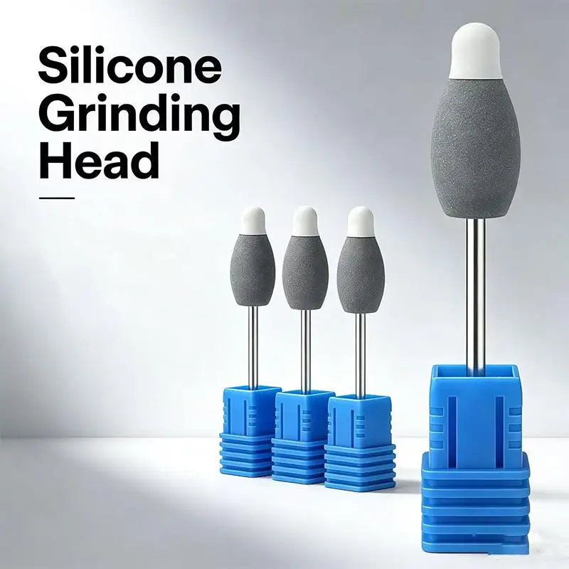 Silicone Grinding Head Dual-color Dual Size Tips Low-odor Abrasive Tool for Nail Art Polishing Handicraft Finishing Work