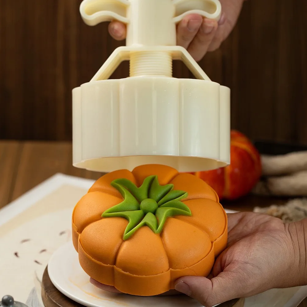 

Pumpkin/Persimmons Pattern 500G Cantonese Mooncake Mold Adjustable Thickness Large Size Moon Cake Maker DIY Hand Press