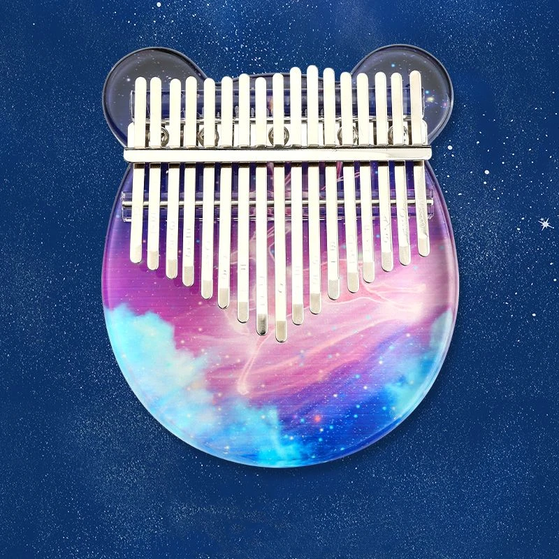 17 Keys Kalimba Crystal Painted Starry Sky Elk Thumb Piano Mbira with EVA Storage Case Christmas Gift