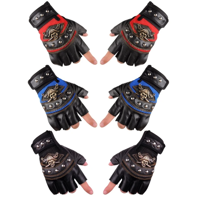 Punk Motorcycle Gloves Half Finger Wear-resistant Flexible Dexterous Gloves