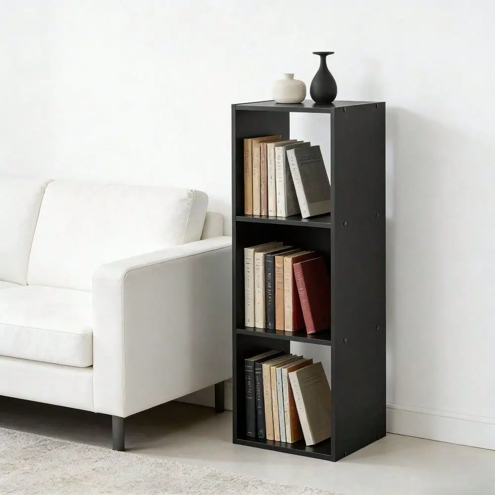 

Black 3Cube Storage Organizer, HeavyDuty Open Shelving Unit For Books, Decor Household Items