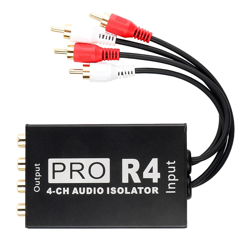 RCA Audio Isolator 4CH Audio Noise Reducer Ground Loop Audio Isolator For Car Audio Modification, Easy To Use