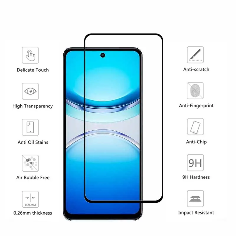 3PCS Tempered Glass For VIVO Y300i Protector 9H Anti-Scratch Front film