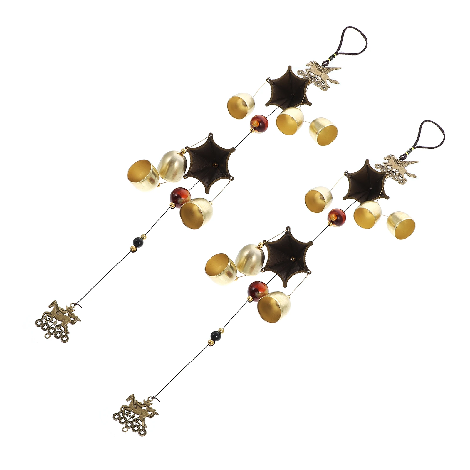 

2Pcs Flying Horse Wind Chimes Vintage Music Decor Zinc Alloy Bell naments Sturdy Durable Indoors Outdoors Gifts
