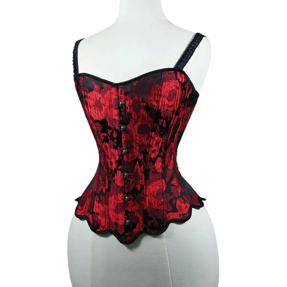 

Женский корсет-бюстье с косточками и эффектом пуш-ап, на шнуровке, с утягивающим эффектом на талии, на тонких бретельках, с принтом, в форме лепестков