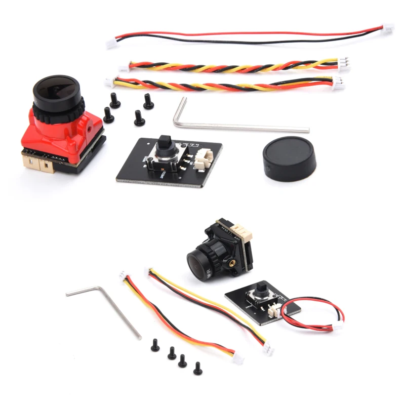1PCS 1800TVL Mini FPV Camera, 2.1mm Wide Angle Lens, 5V-40V Wide Voltage, PAL/NTSC Switchable, Built-in OSD Adjustable, for RC F