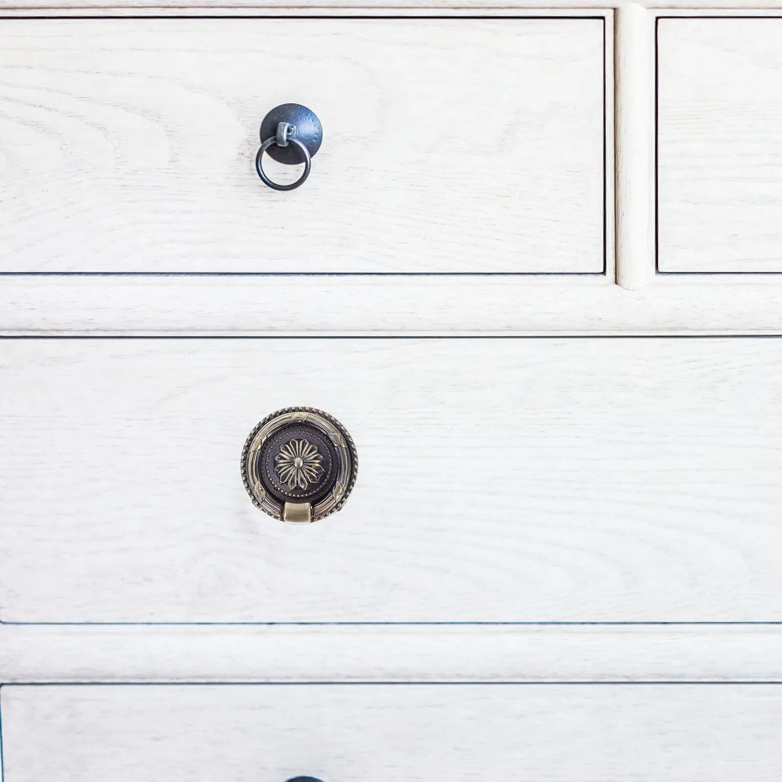 

5Pcs Round Vintage Drawer Pull Handles Green Bronze Diameter 47Mm European Style Furniture Handle Knob Ring Cabinets