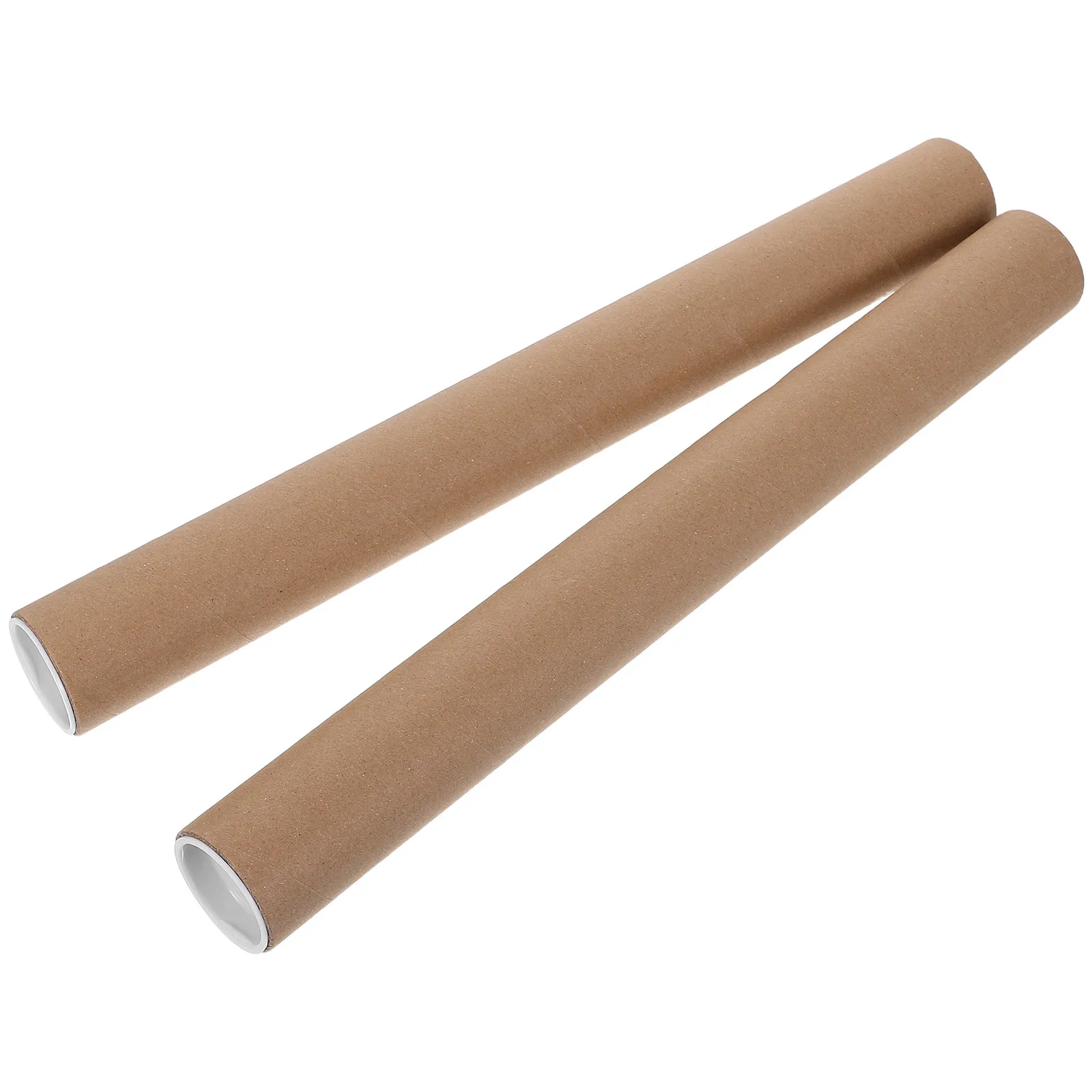 2Pcs 16x1.7 Inch Poster Shipping Tubes Heavy Duty Kraft Cardboard with Plastic End Caps for Artwork Storage Mailing Posters