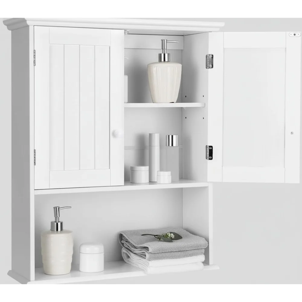 

Wall Mounted Bathroom Cabinet with Double Doors & Adjustable Shelf, Space-Saving Storage for Living Room, Kitchen