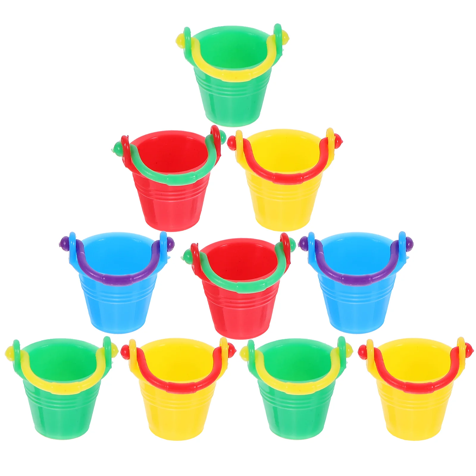 10 Pcs House Bucket Mini Background Plate Decor Miniature Buckets Model Small Accessory Adornment Plastic Kids Toy