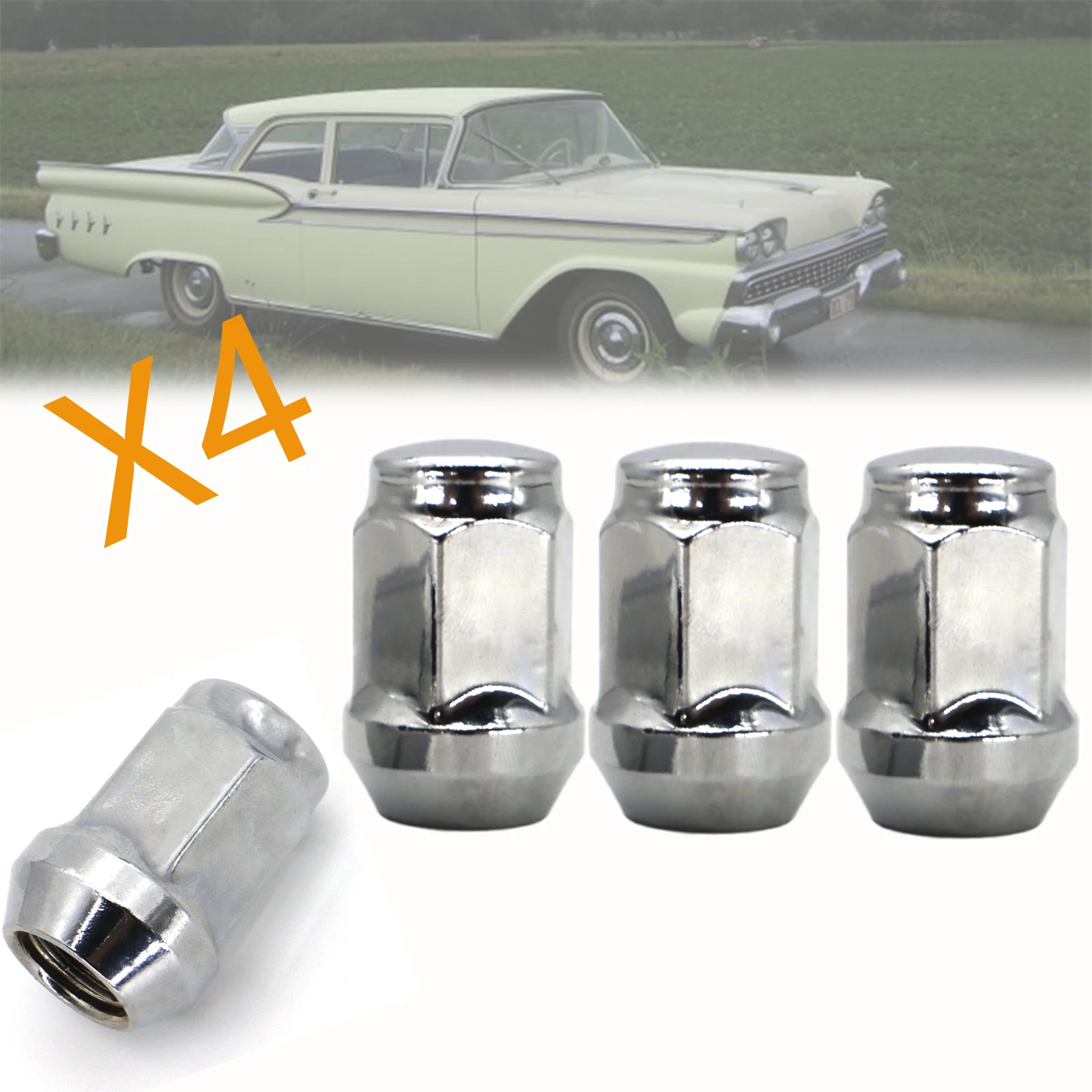 4X Car Steel Wheel Lug Nuts  1/2\