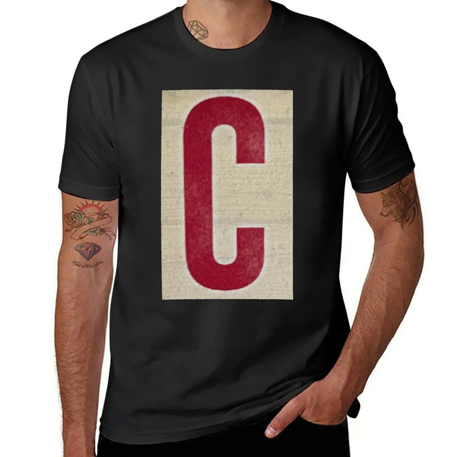 Letter C Metal Sign T-Shirt vintage cute clothes t shirts for men pack