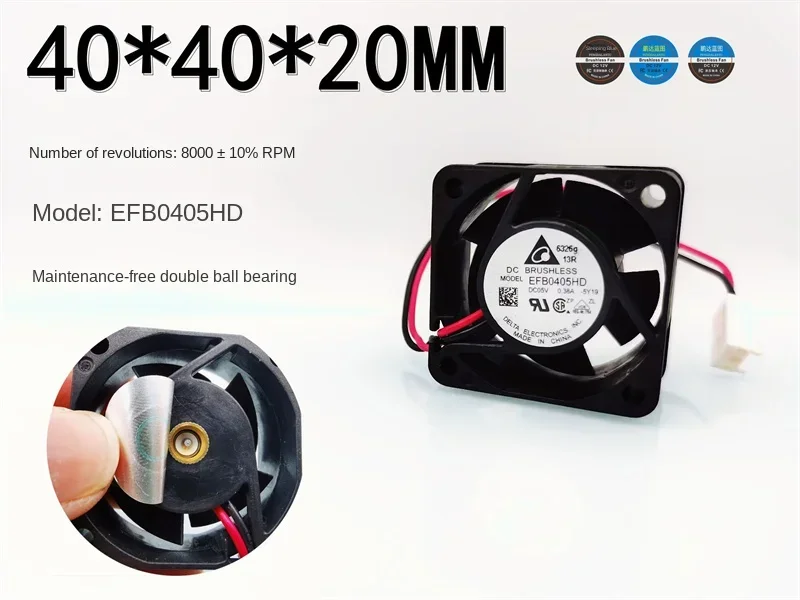 

40*40*20MM Efb0405hd 4020 4cm 5V 0.38a Double Ball Bearing High Turn VGA Cooler