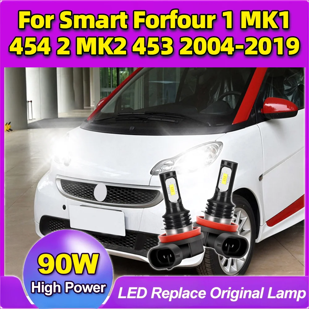 

2Pcs 3570 CSP Chips LED Canbus Auto Fog Lamp 6000K 20000LM Car Foglight 12V For Smart Forfour 1 MK1 454 2 MK2 453 2004-2019