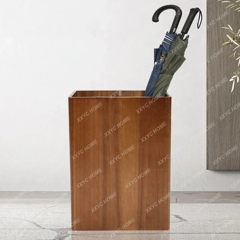 L Solid Wood Chinese Home Umbrella Stands Light Luxury Hotel Storage Umbrella Bucket Simple Shopping Mall
