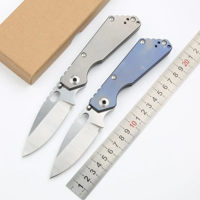 New Strider SNG Titanium Handle Ceramic Bearings Mark CPM 154 Folding Knife Tactical Pocket Camping Hunt Outdoor EDC Tool