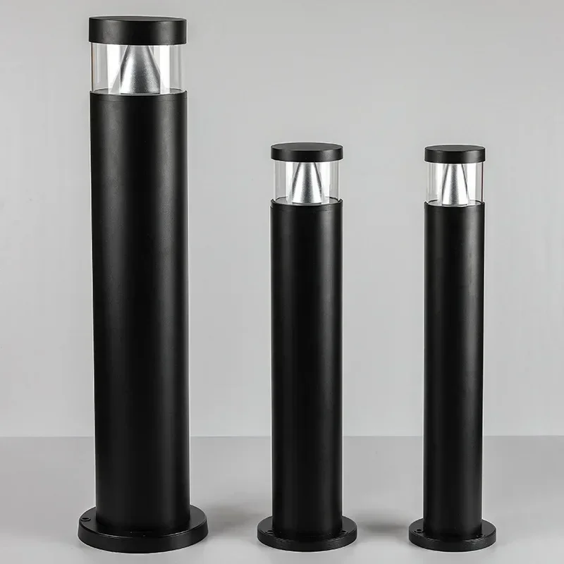 การออกแบบที่ทันสมัยที่กําหนดเองอลูมิเนียมทางเดินตกแต่งกลางแจ้ง LED Bollard Light โคมไฟสนามหญ้า