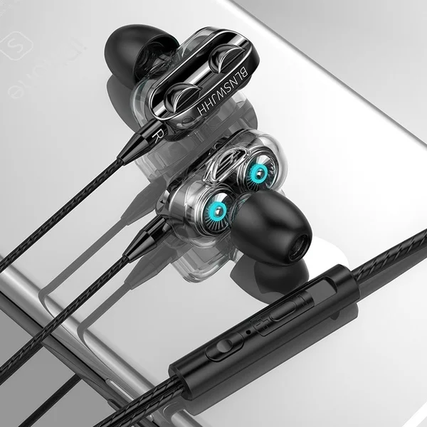 Słuchawki EHS64 przewodowe 3,5 mm douszne z mikrofonem dla Samsunga dla Xiaomi 6D Stereo Stereo przewodowy sportowy zestaw słuchawkowy z mikrofonem