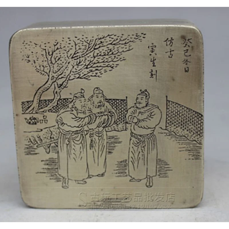 ヴィンテージの苦しめられた白い銅のフリップトップインクカートリッジ、ランダムなパターン、アンティークと骨灰の卸売