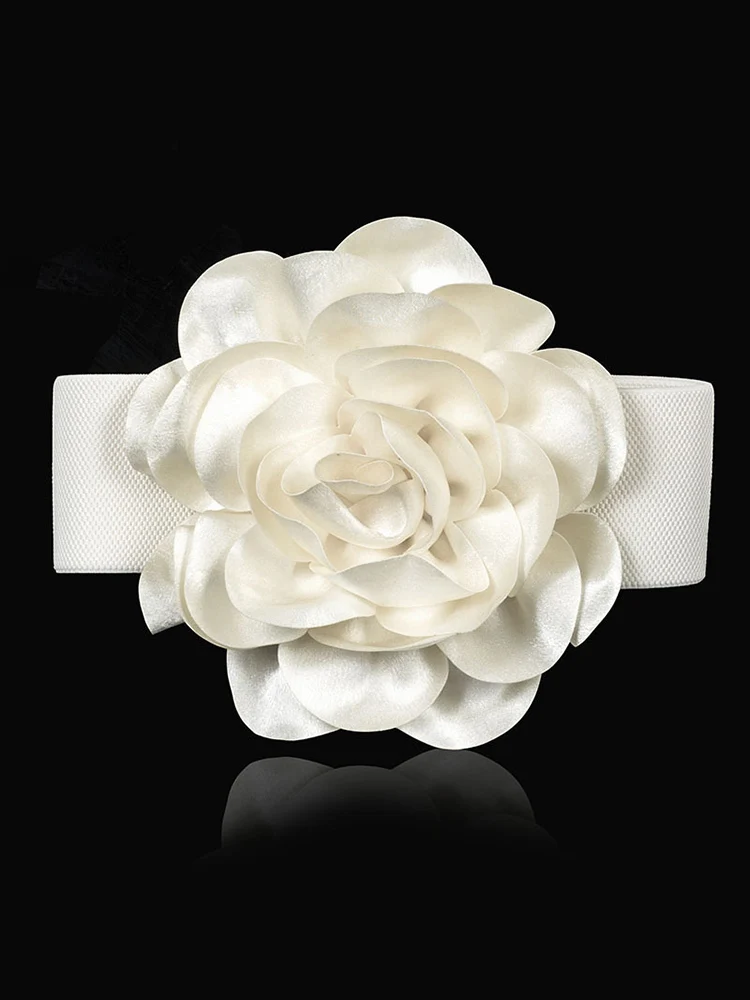 3D Flowers Women Belt Solid Color Versatile Elegant Patchwork Fashion New 2023 Female Chic Style Female Clothes 15KB4668