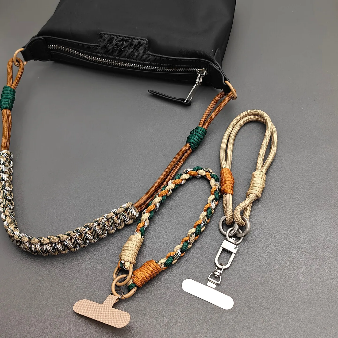 Multi-purpose Adjustable DIY Hand Braided Phone Lanyard Detachable Bag Strap Outdoor Anti-lost Shoulder Strap Accessories
