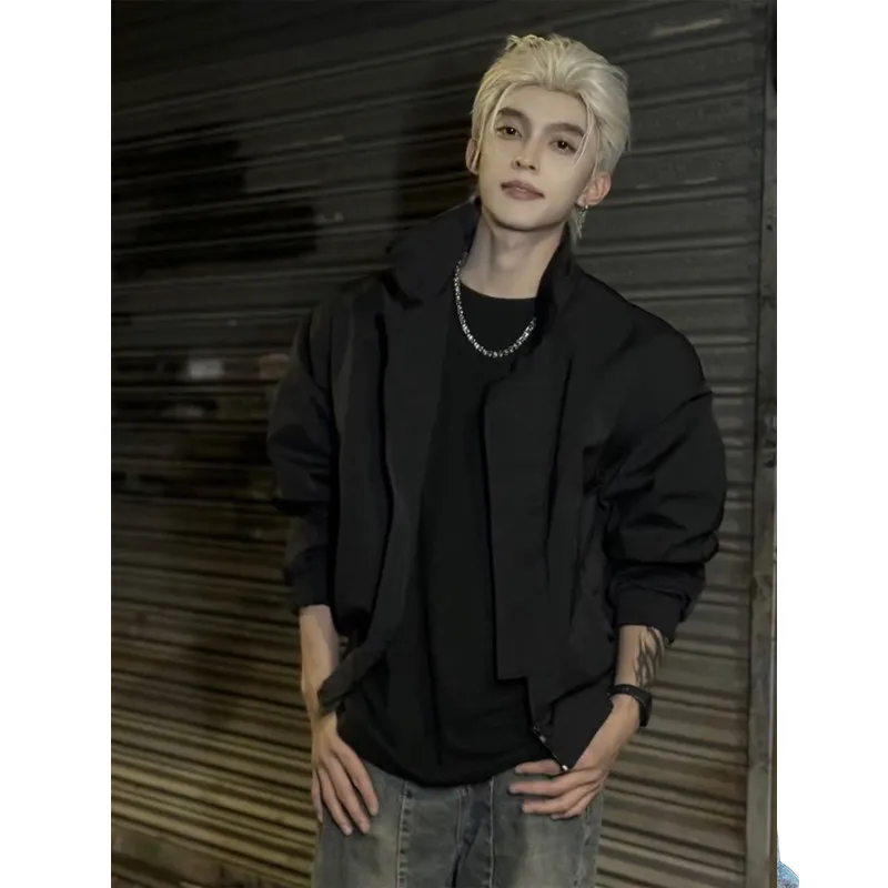 

Bla Cleanfit Pilot Jaet Men's Spring Autumn Sli High Street Baseball Collar Coat Loose Fit Iron-Free Polyester Youth ...