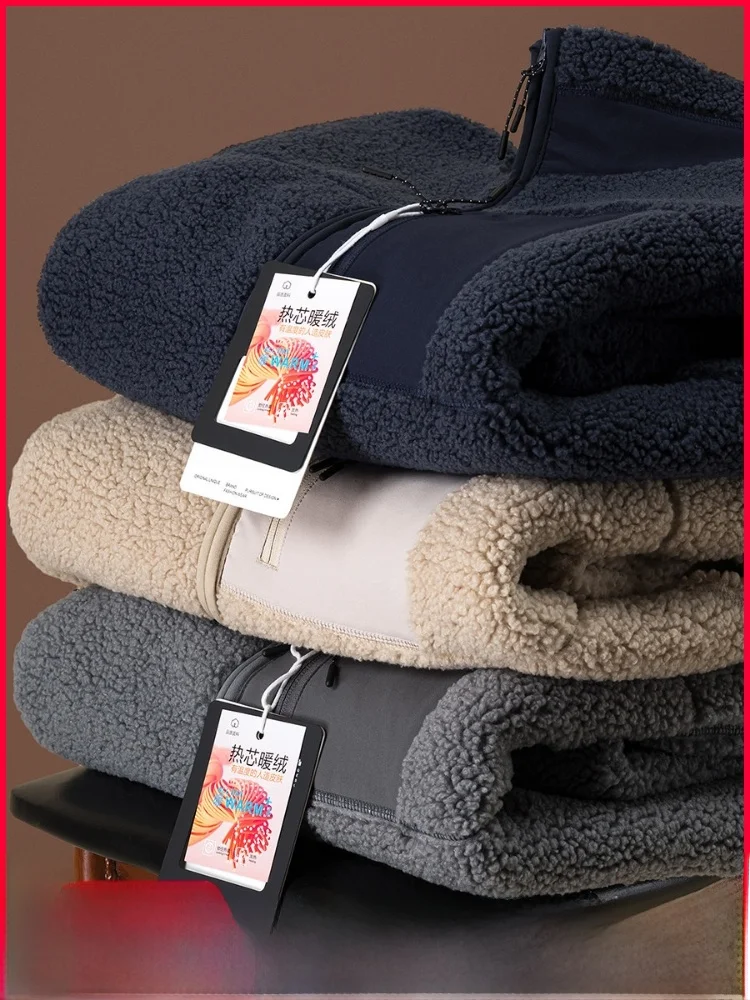 

Мужская флисовая куртка с воротником-стойкой, теплая, из плотного флиса, повседневная, из полиэфирного волокна, осенне-зимняя верхняя одежда