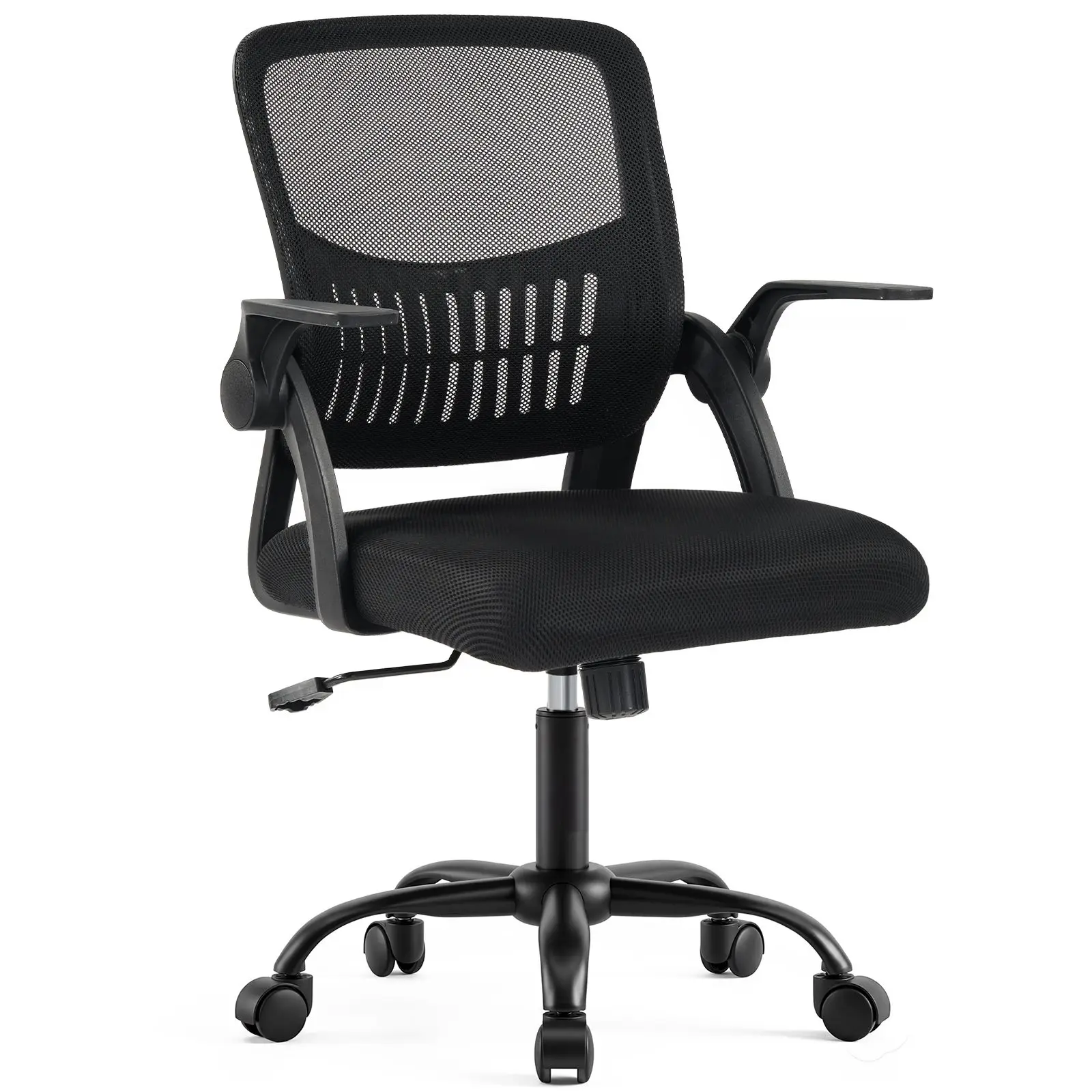 

Ergonomic Office Seating - Mid-Back Desk Chairs Featuring Adjustable Height, Swivel Functionality, Flip-Up Armrests, And Lumbar Support, Designed with Breathable Mesh for Home, Study, Or Work Use