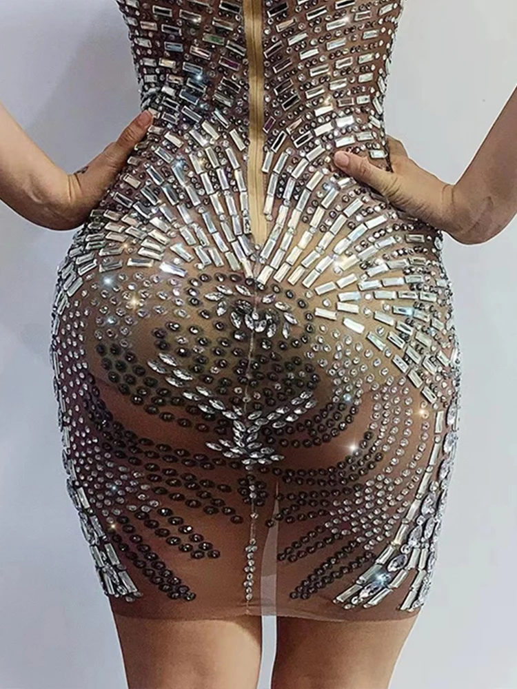 Hoge kwaliteit strass mesh elastische wikkel heuprok 2024 nieuwe modieuze aangepaste dameskleding