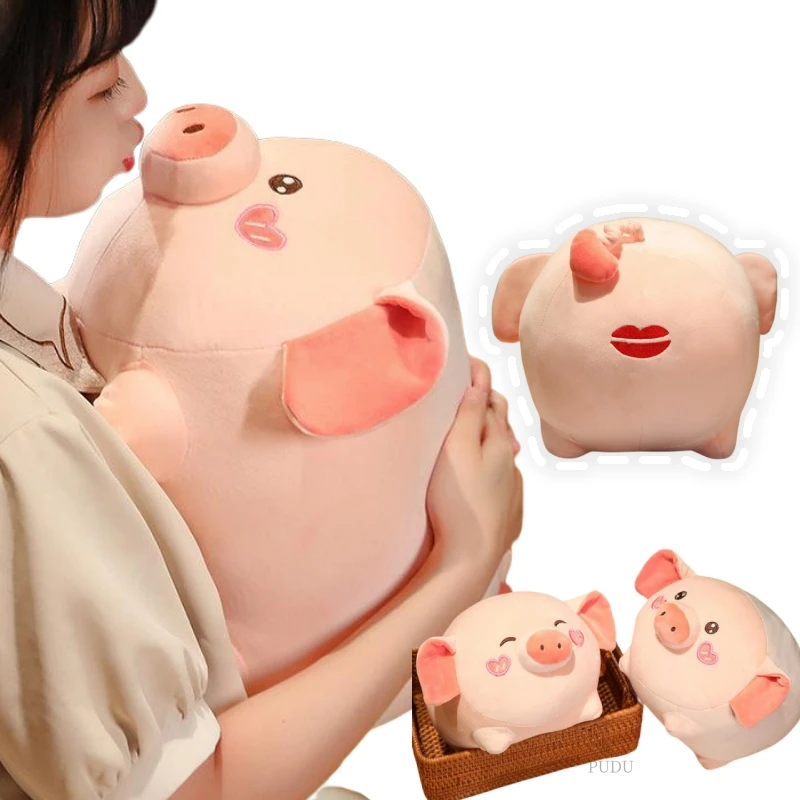 Cartoon 28-55cm Pink Big Ears Pig Soft Plush Toys Smoothing Dolls Girls Birthday Festival Presents Pillow Sofa Creative Decor