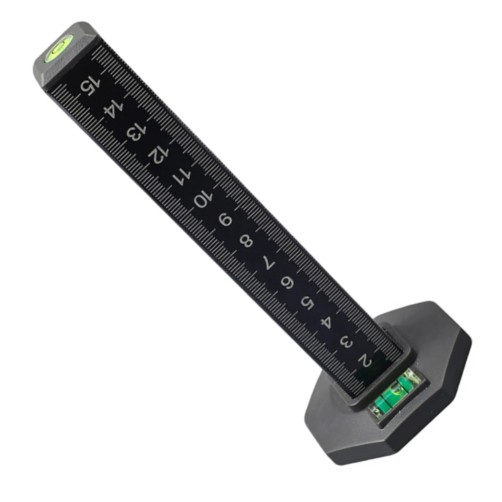 0-15cm Construction Level Ruler with Bubble Level and Hanging Hole for Tile Laying Wall Layout and Horizontal Positioning