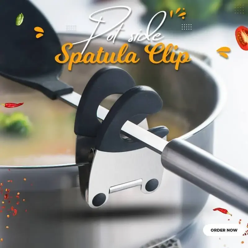 1/2Pcs Pot Side Spatula Clip Anti-Scalding Spoon Holder Silicone Grip for Spoon Spatula Fork Cooking Spoon Rest Kitchen Gadgets