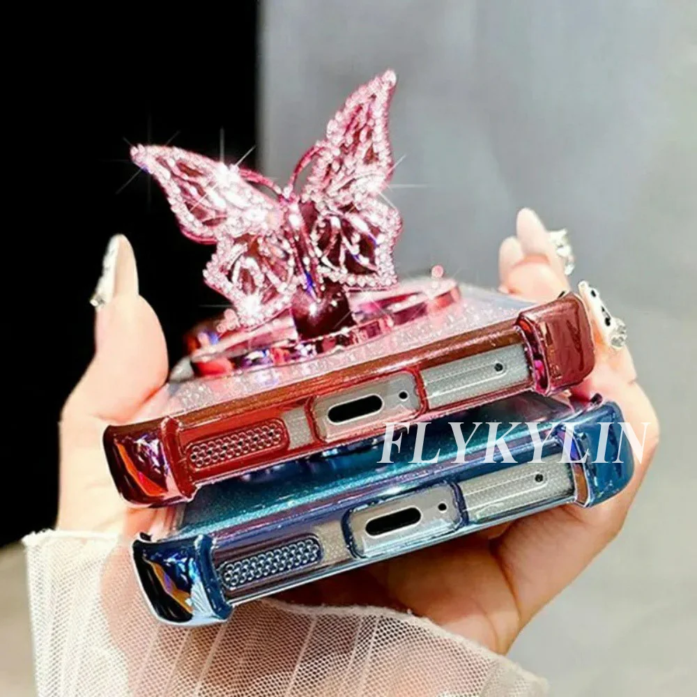 حافظة هاتف لهاتف Honor 400 Pro Smart 200 Lite 300 100 90 80 70 60 50 حامل مرآة على شكل فراشة مع حماية حبل اليد غلاف ناعم #4