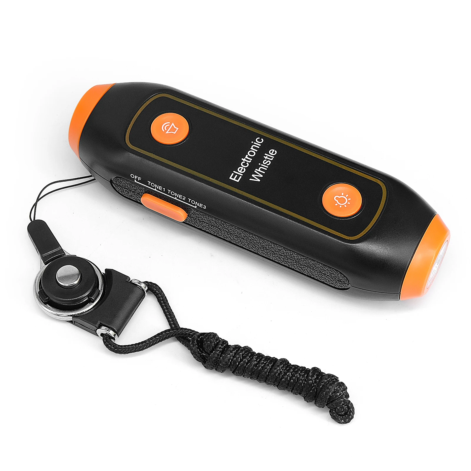 صفارة إنقاذ مع الحبل صفارات إلكترونية محمولة SOS ضوء مصباح يدوي التخييم في الهواء الطلق التنزه أداة لحكام المدربين #2
