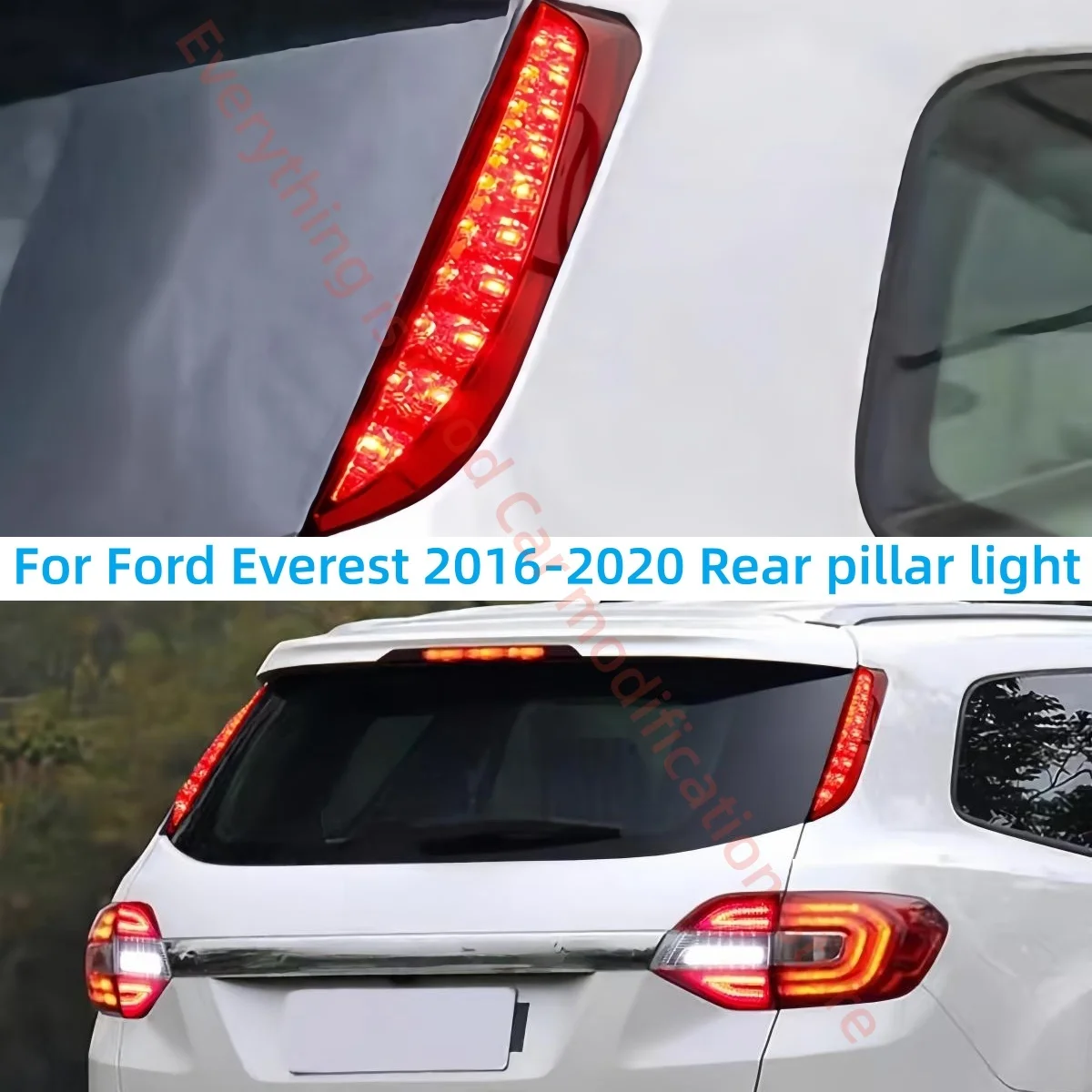 

For Ford Everest 2016-2020 Specialized Rear pillar light LED Column lamp Flowing Light Brake Taillight Modification Auto parts
