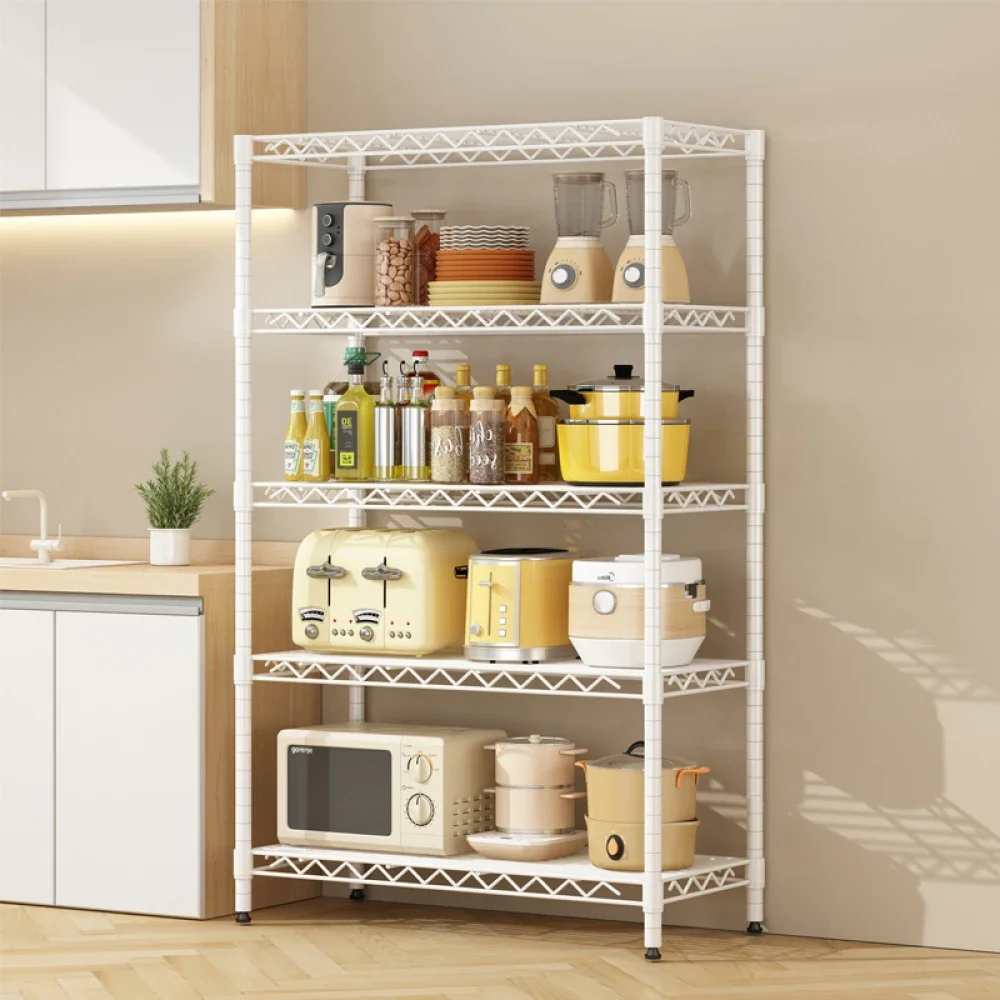 Wire Shelving Metal Storage Rack Adjustable Shelves, Standing Storage Shelf Units for Laundry Bathroom Kitchen  42L X 18W X 71H