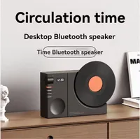 Portable Bluetooth 5.3 Speaker Creative Desktop High-Definition Sound Quality INS Retro Subwoofer Outdoor Wireless Clock Speaker