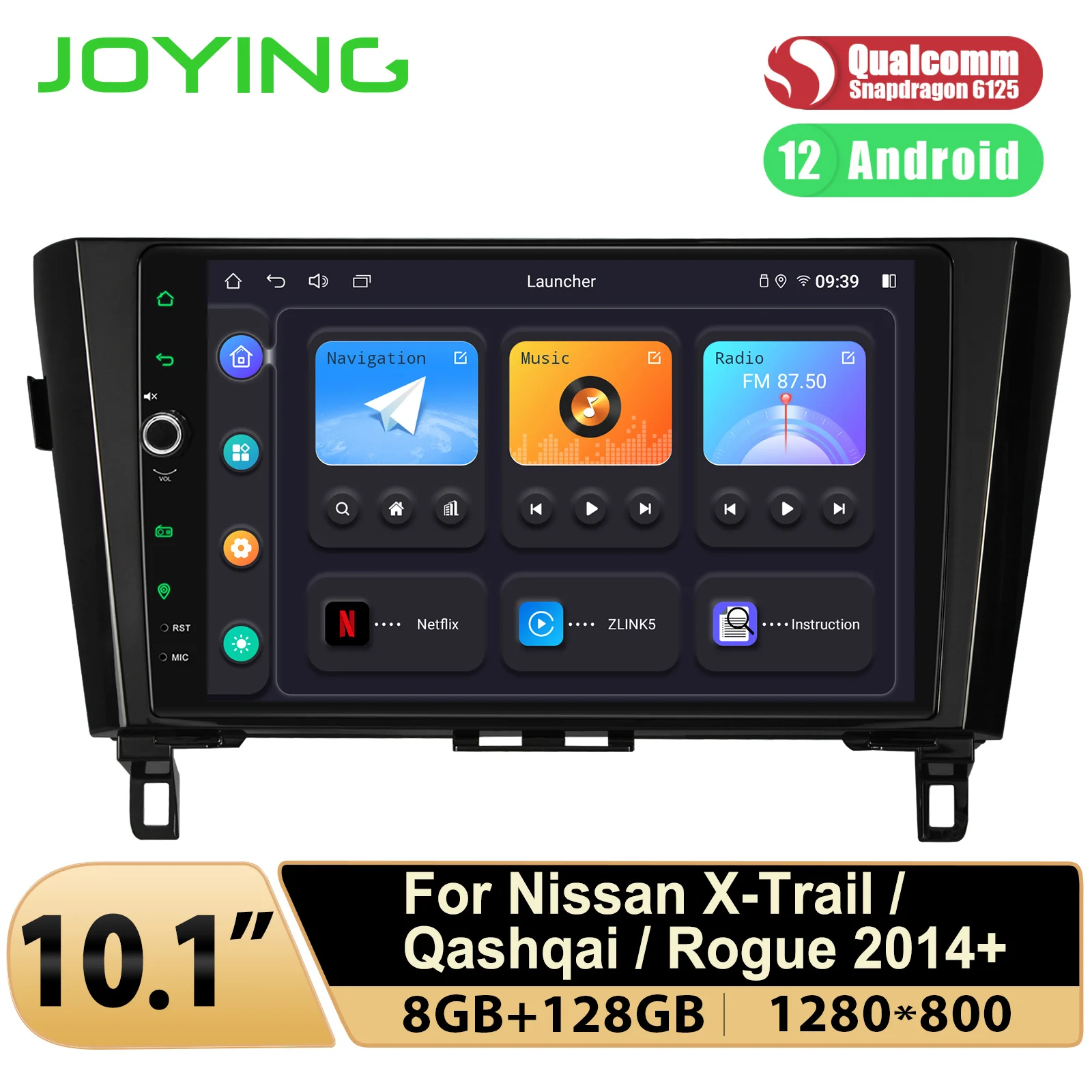 

JOYING 10.1 inch Android 12.0 Car Radio Stereo Head Unit With Apple Carplay HDMI For Nissan X-Trail Qashqai Rogue Plug and Play