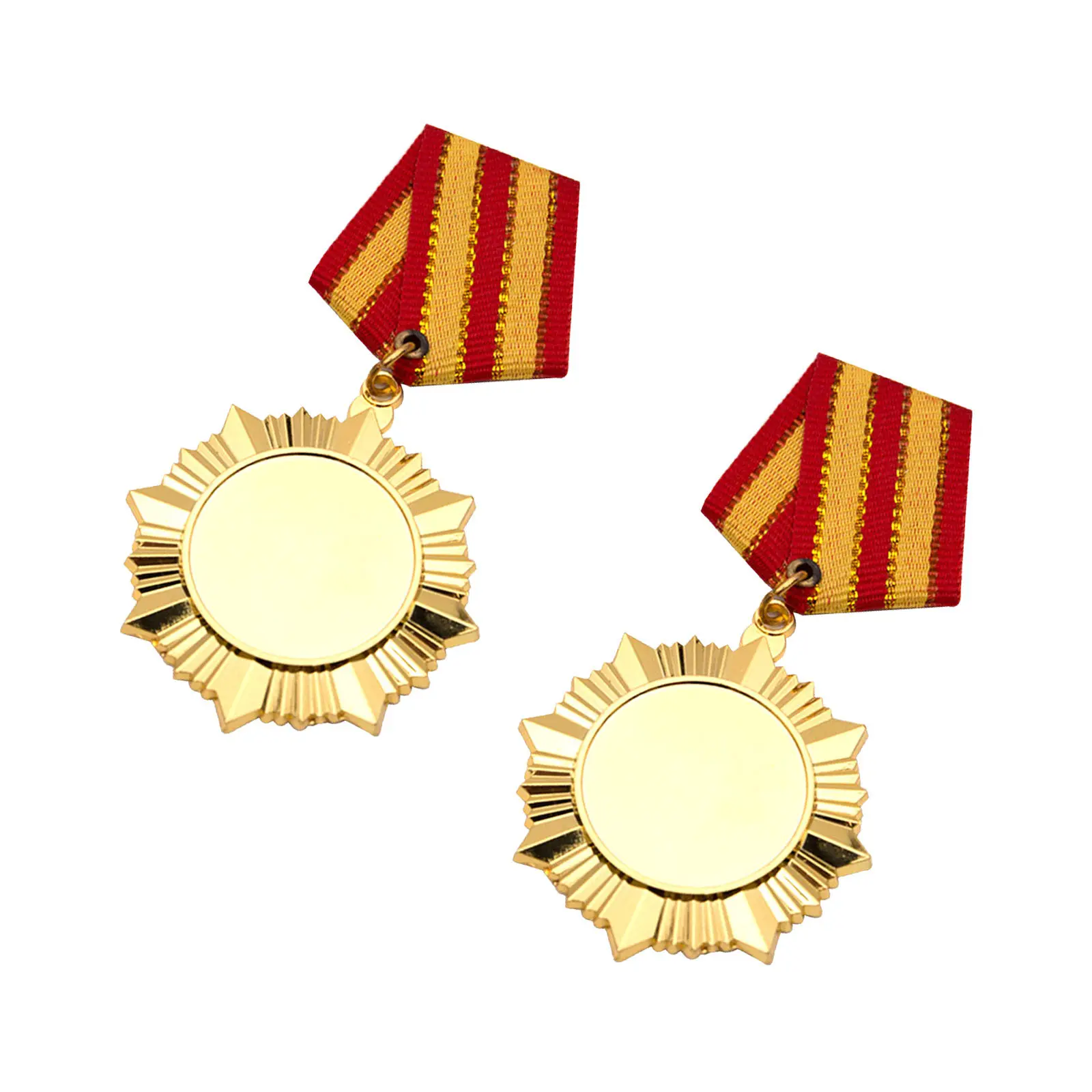 

2Pcs Marathon Award Medals Golden Alloy Metal Medal Pins for Sports Competitions School Events Medals
