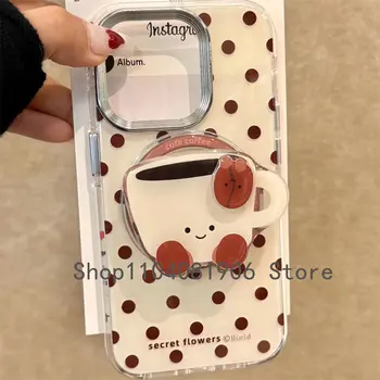 Magnetický držák na telefon GripTok GripTok pro iPhone 16/15 s magnetickým držákem na kávu s roztomilou karikaturou, otočným držákem na kávu a dalšími funkcemi pro iPhone 16/15 a MagSafe. 10 nejlepší prodej Korejské popsockety - №10