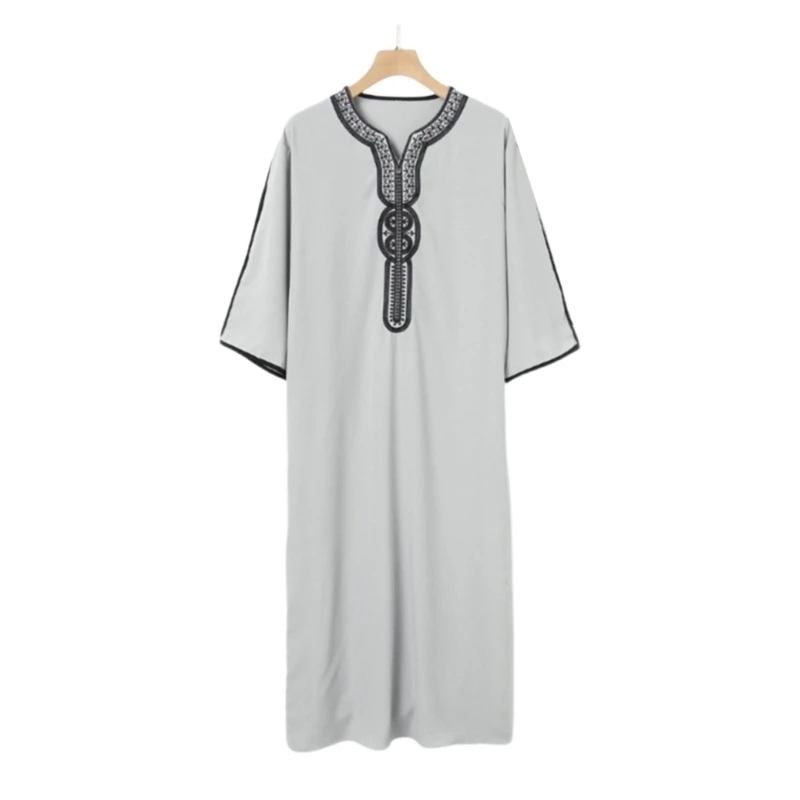 Vêtements islamiques pour hommes Robe arabe Kaftan Robe ethnique Robe islamique à manches longues