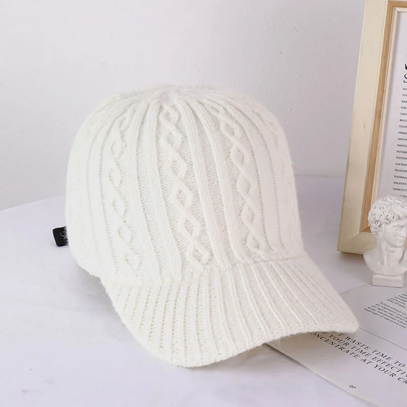 Warm Knitted Snapback Cap Adjustable Windproof Baseball Cap For Men Women Autumn Winter Outdoor Sports Travel Skiing Dad Hats