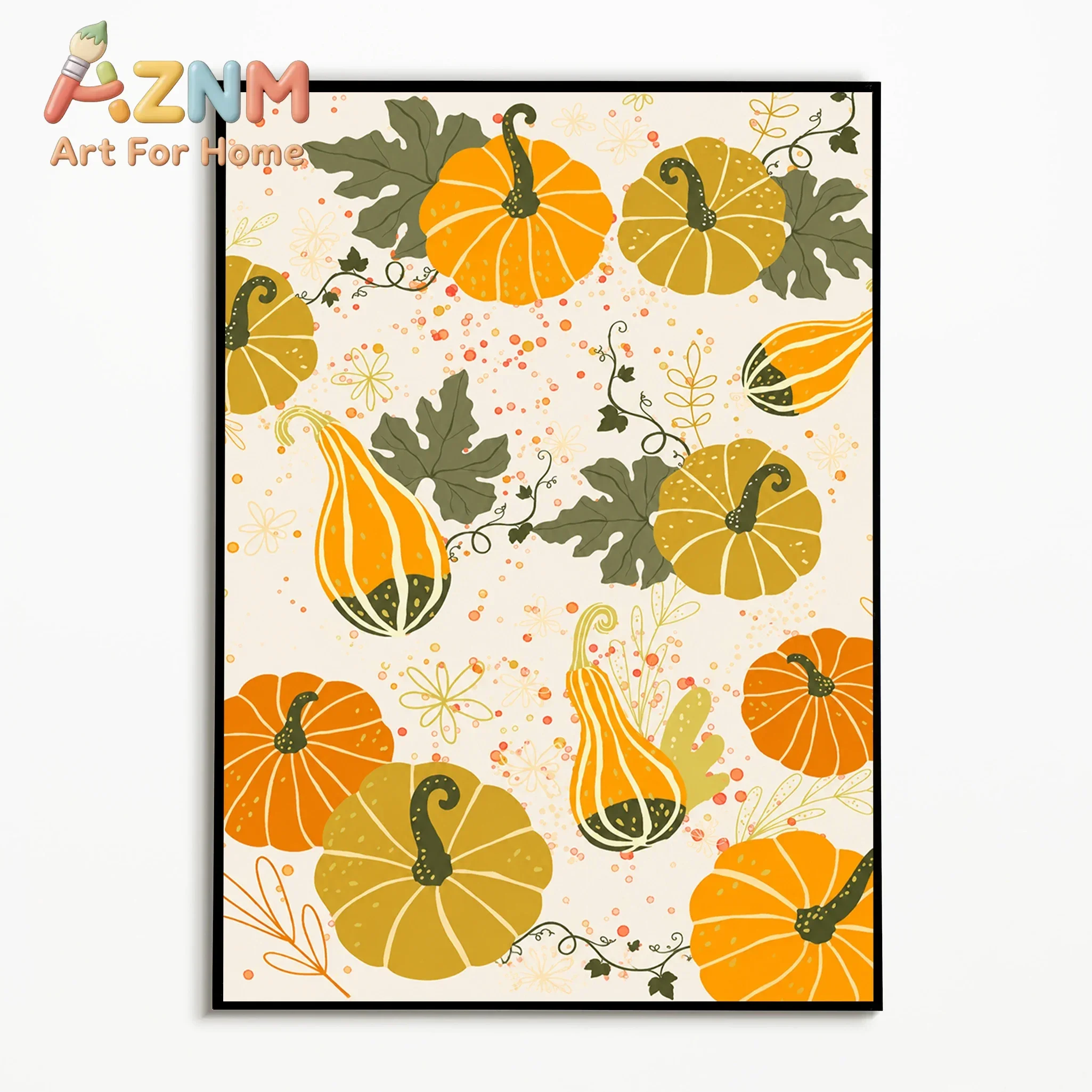 1PC Nordic Harvest Pumpkins Poster Autumn Halloween Wall Art Thanksgiving Day Canvas Printing Festival Gift Fall Room Decor