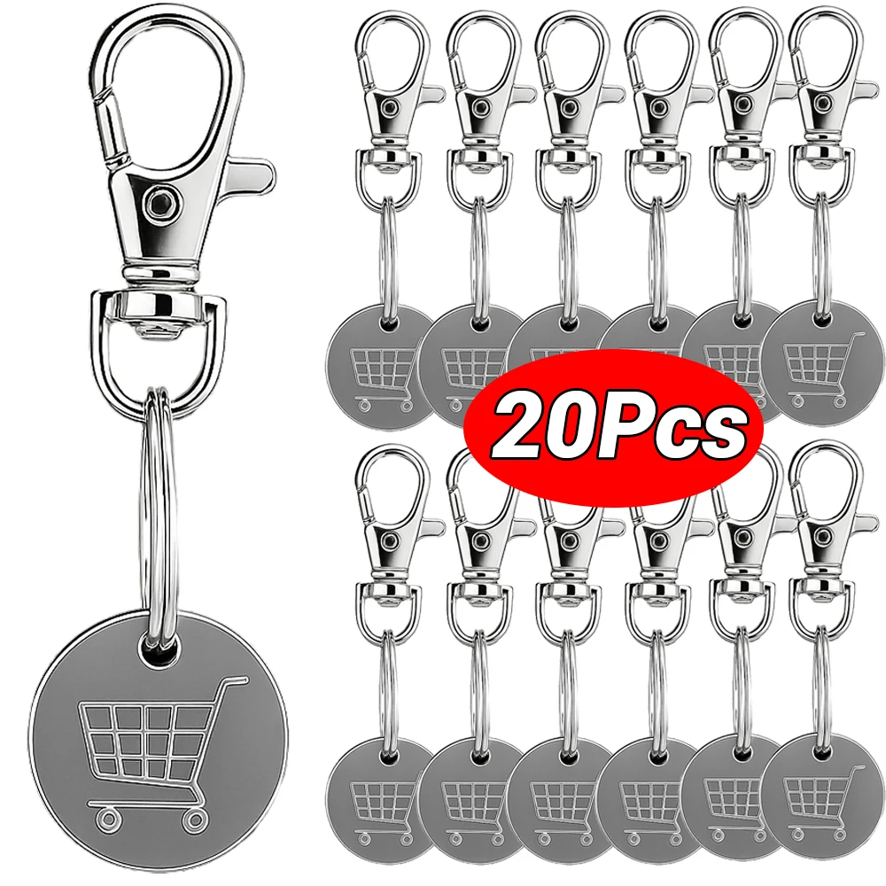 Convenient Trolley Token Key Ring Remover Metal Carabiner Hook for Supermarket Shopping Cart Portable Chip Decor