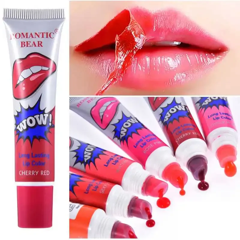 Lápiz labial líquido Magic Peel Off para mujer, 6 colores, resistente al agua, tinte de brillo de labios de larga duración, tatuaje de labios increíble, maquillaje cosmético