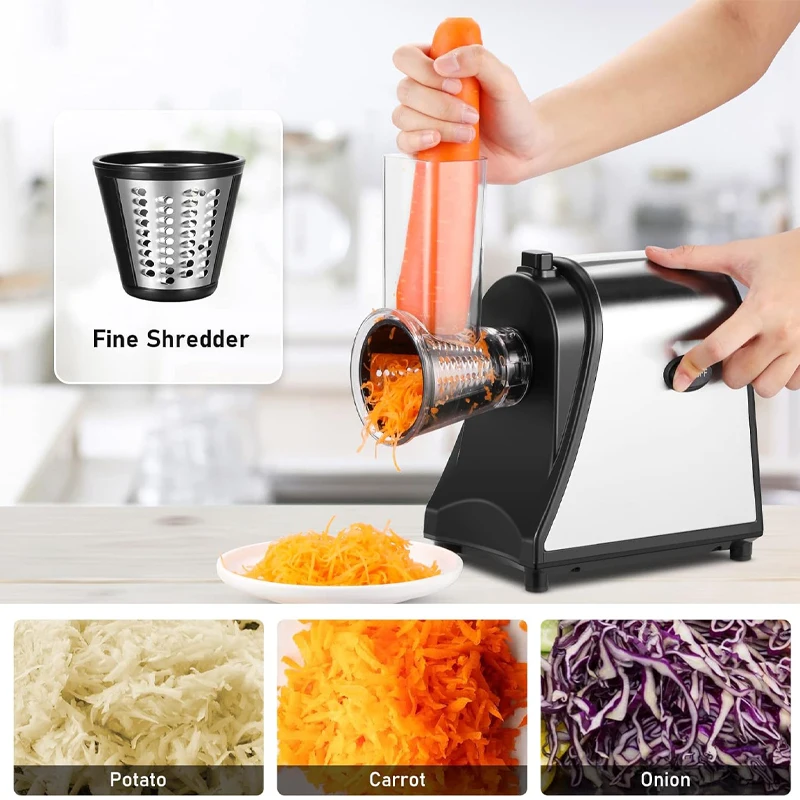 Electric Salad Shooter Carrot Radish Cutter Powerful 250W  Vegetable Slicer Shredder for Salad Making